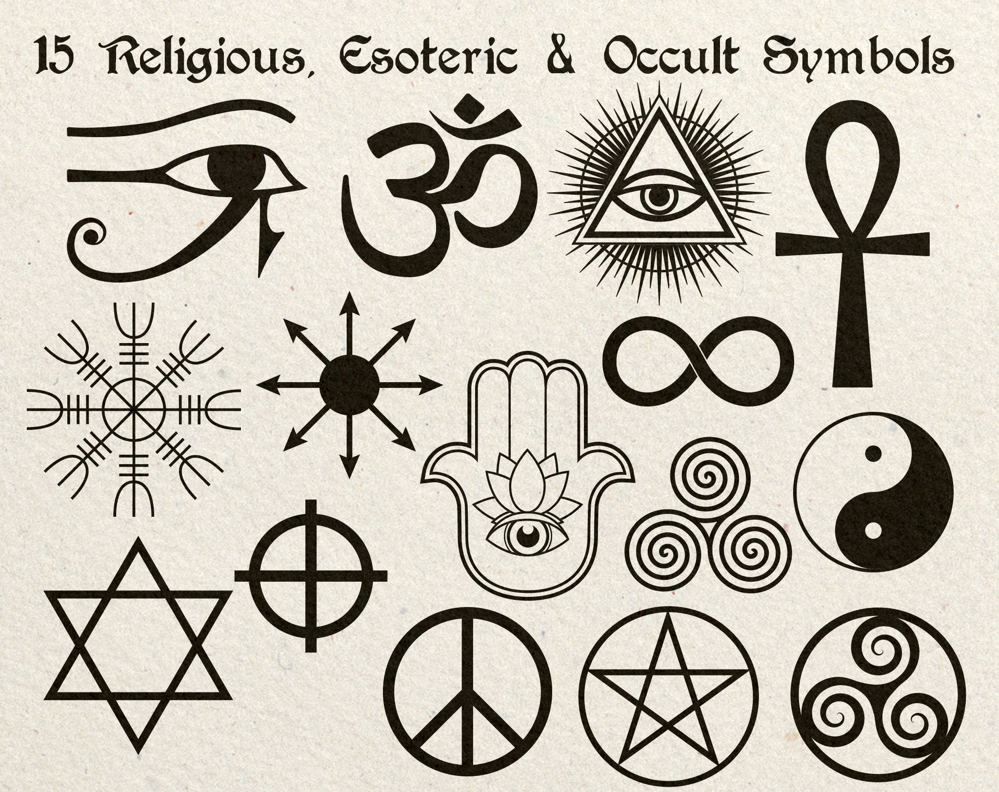 black, religious esoteric and occult symbols, textured paper, Full HD Desktop Wallpaper