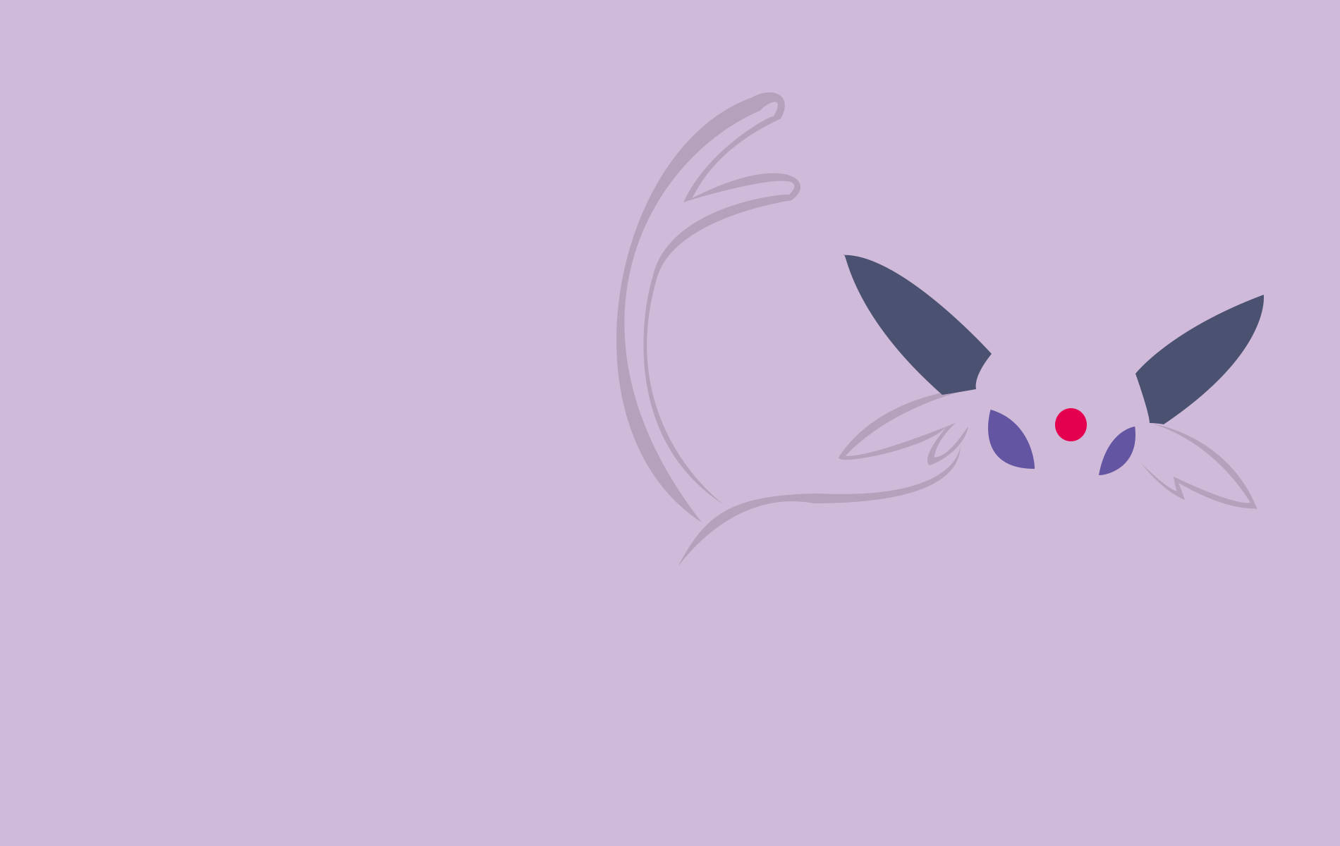 Espeon, minimalist line-art, ghostly Pokémon, HD Desktop Wallpaper