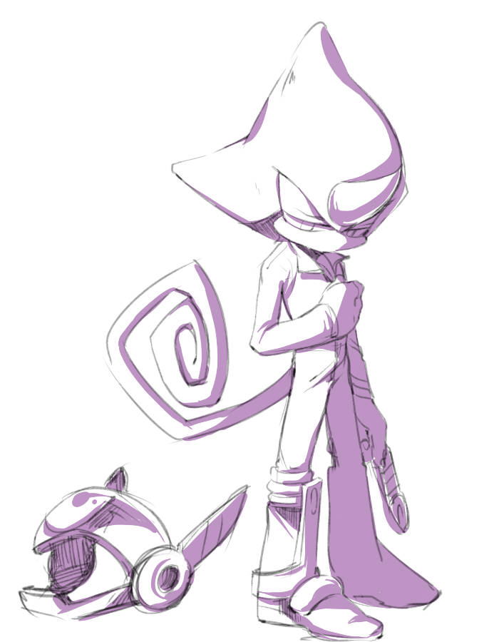 Espio The Chameleon, purple, sketched anime character, SD Phone Wallpaper
