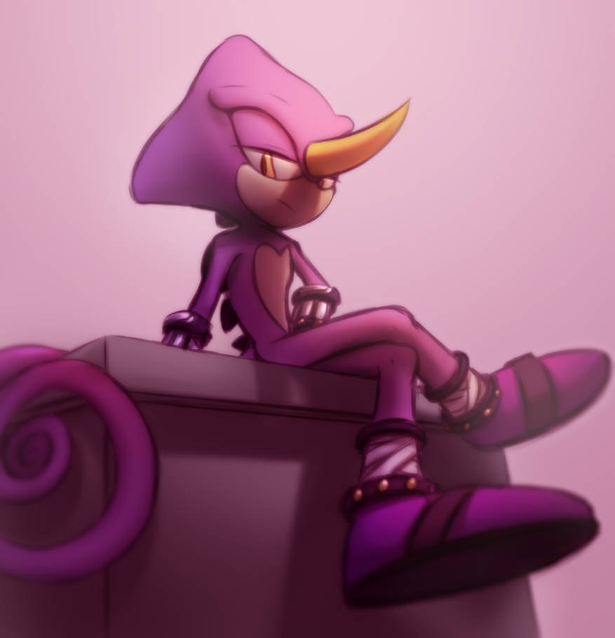 Espio The Chameleon, purple, yellow horn, SD Phone Wallpaper