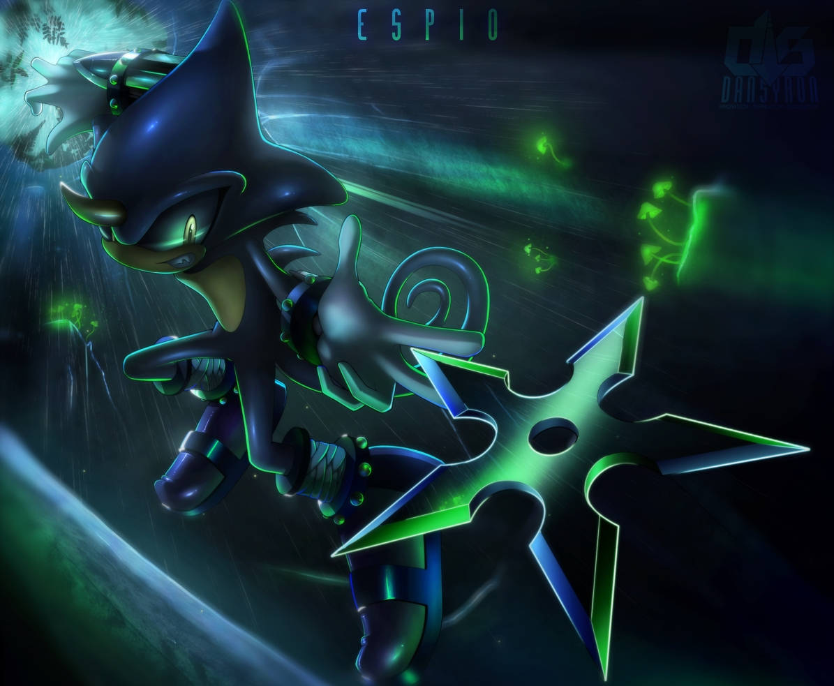 Espio The Chameleon, Star Blade, green glowing eyes, SD Desktop Wallpaper
