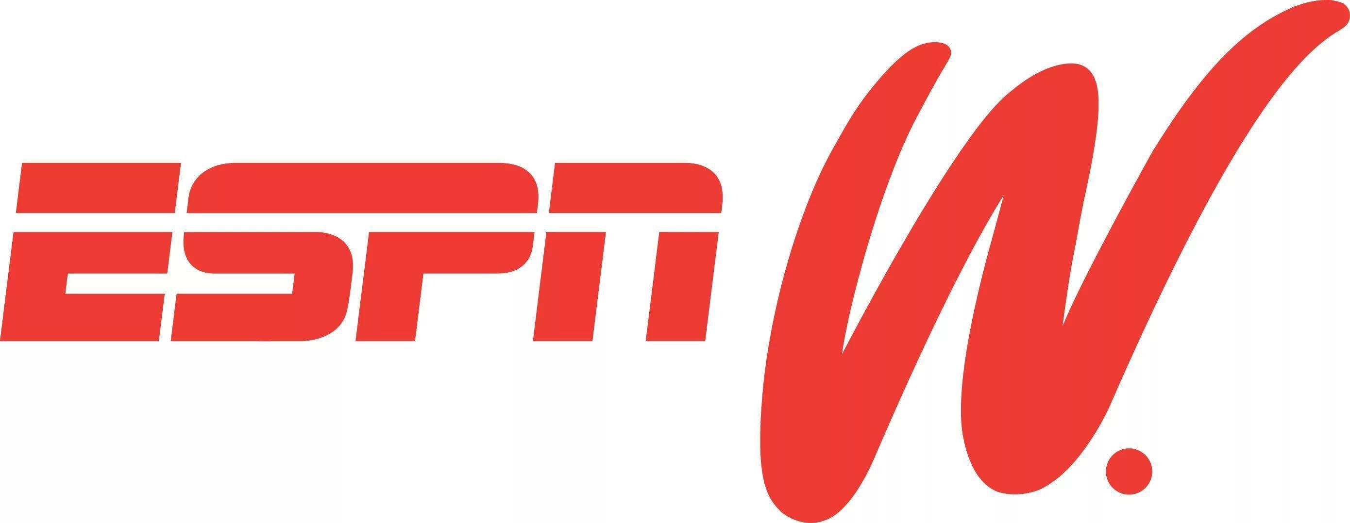 ESPN Women Logo, red, stylized lettering, 2K Desktop Wallpaper