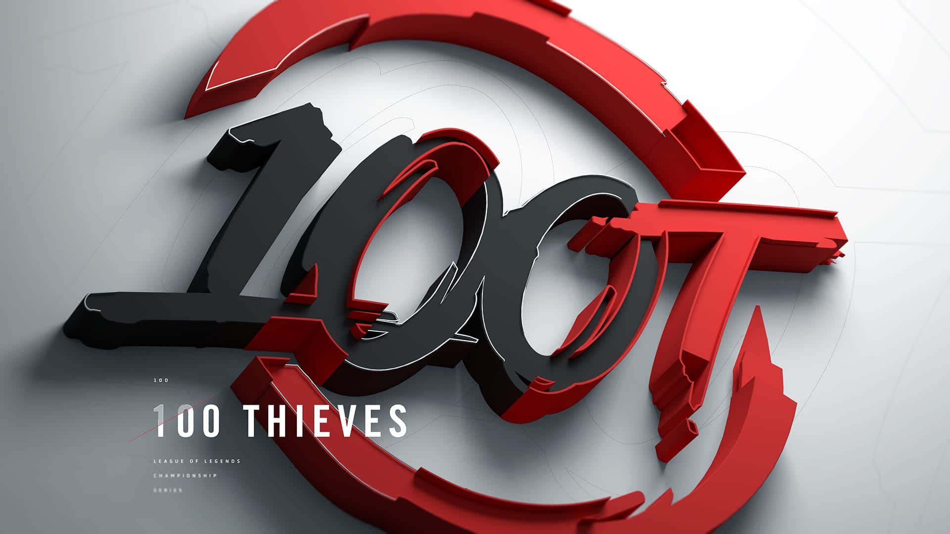 100 Thieves, 3D red and black, 100 THIEVES text, Full HD Desktop Wallpaper