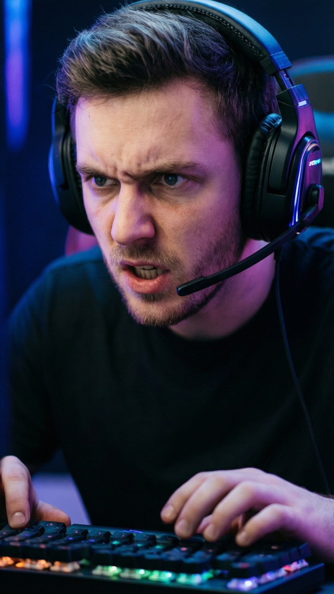 Pro Player, headset, RGB keyboard, Full HD Phone Wallpaper