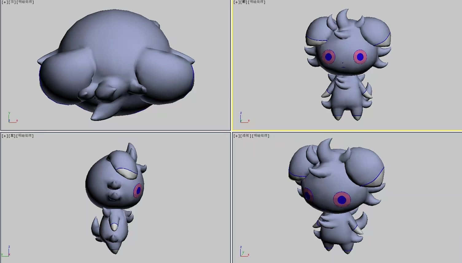 Espurr, gray, 3d model, HD Desktop Wallpaper