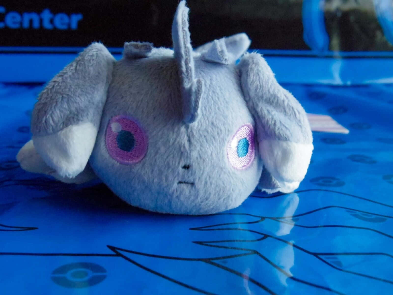Espurr, gray plush toy, pink eyes, HD Desktop Wallpaper