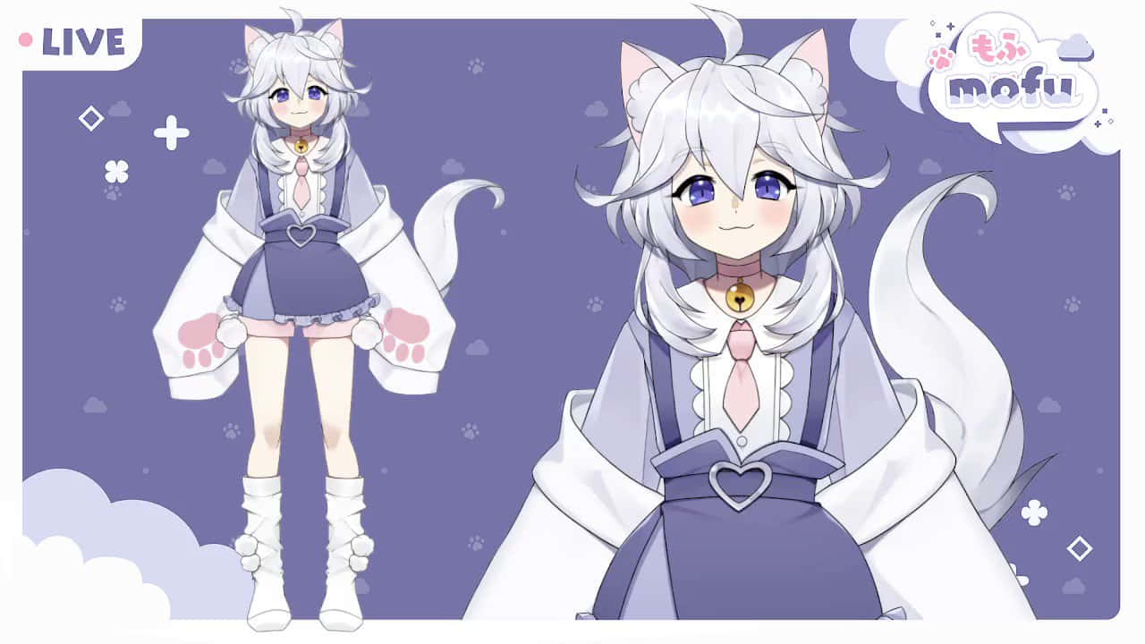 Espurr, anime-style cat girls, white hair, HD Desktop Wallpaper