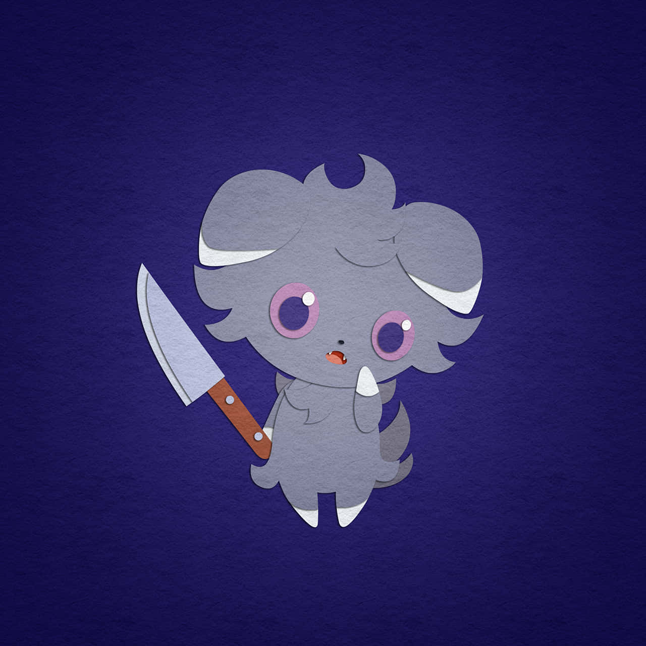 Espurr, kitchen knife, deep blue textured background, HD Desktop Wallpaper