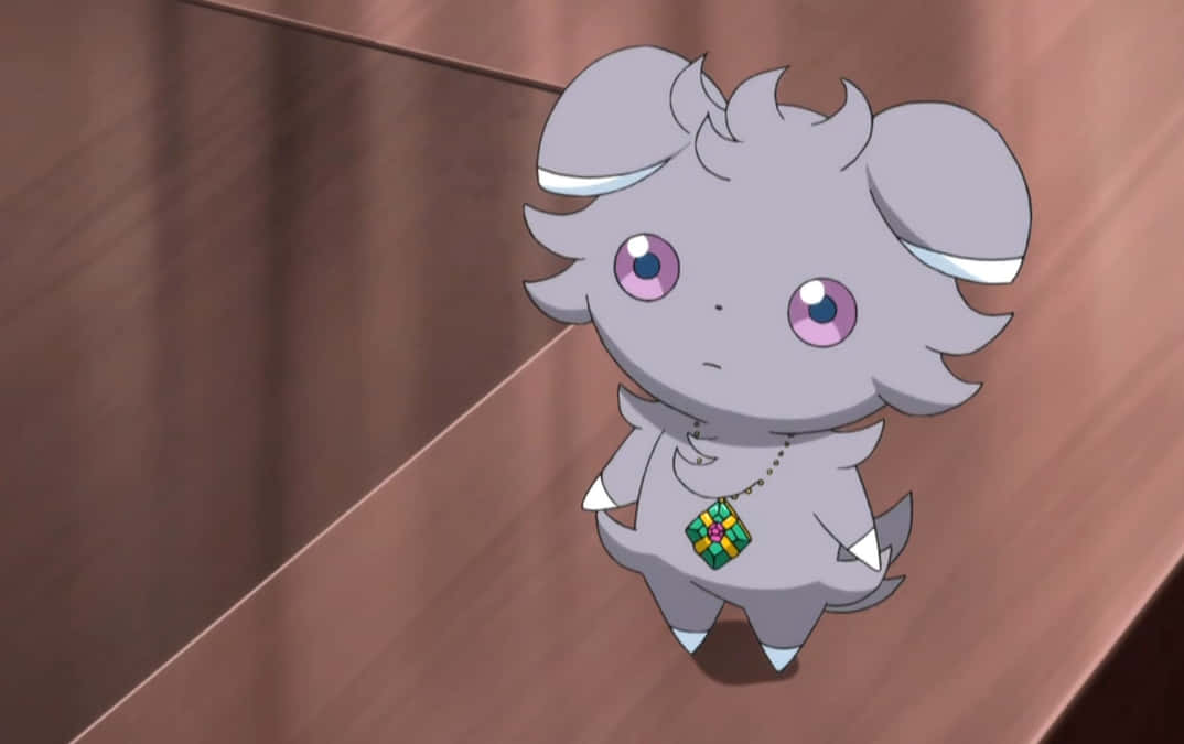 Espurr, green necklace, purple eyes, SD Desktop Wallpaper