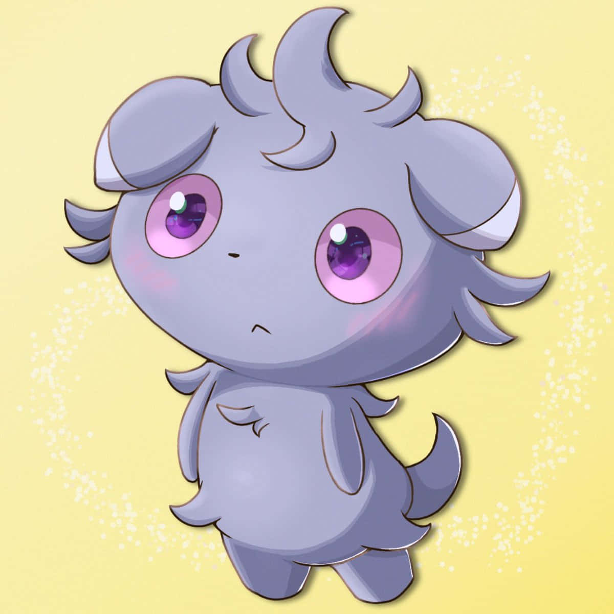 Espurr, violet eyes, chibi-style, SD Desktop Wallpaper