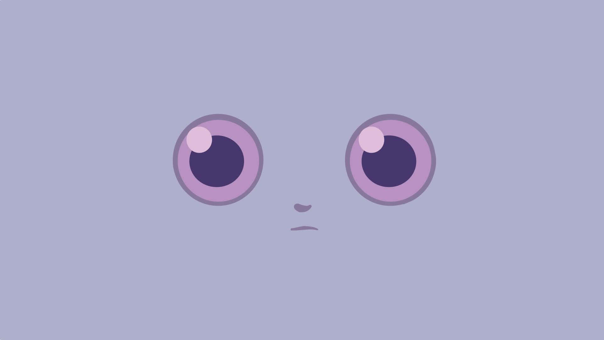 Espurr, purple eyes, tiny frowning mouth, Full HD Desktop Wallpaper
