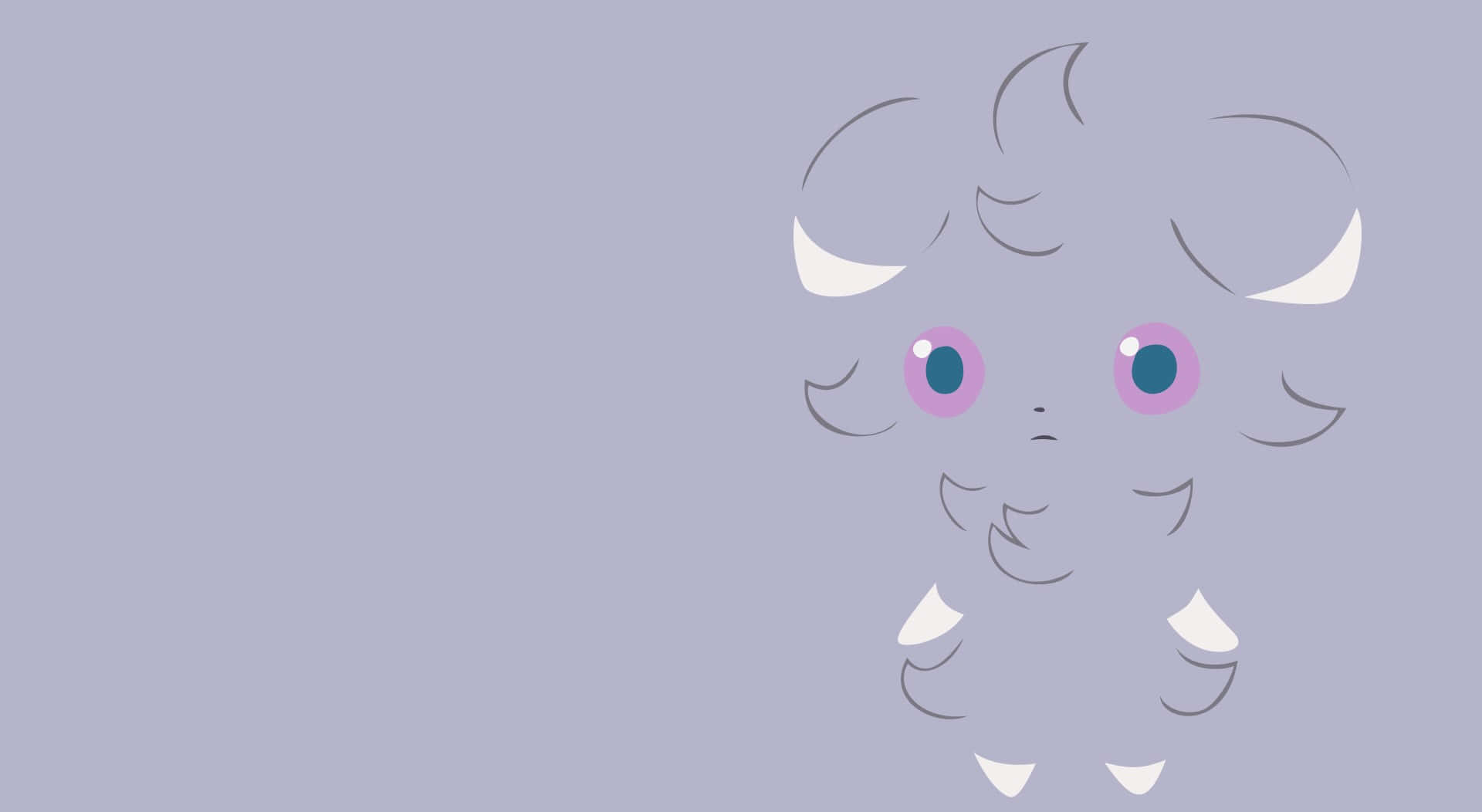 Espurr, purple eyes, white horns, Full HD Desktop Wallpaper