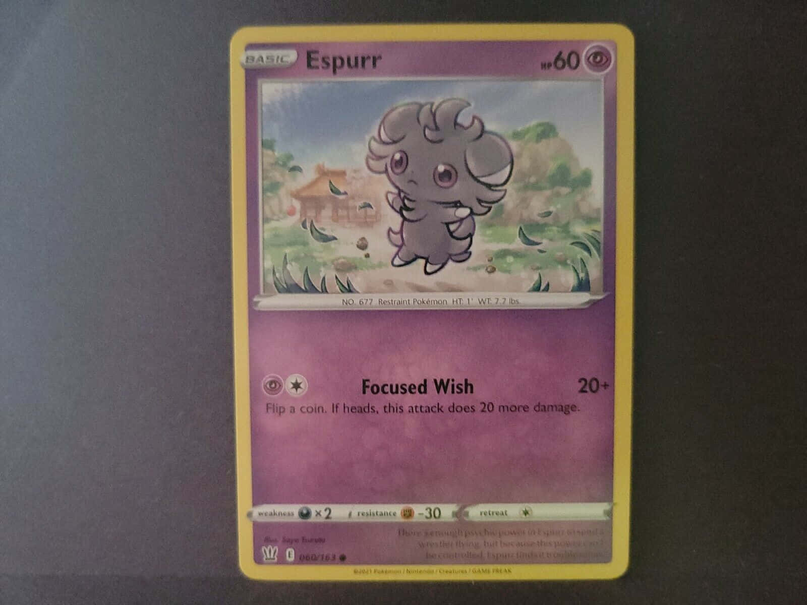 Espurr, purple-bordered illustration, yellow border, HD Desktop Wallpaper