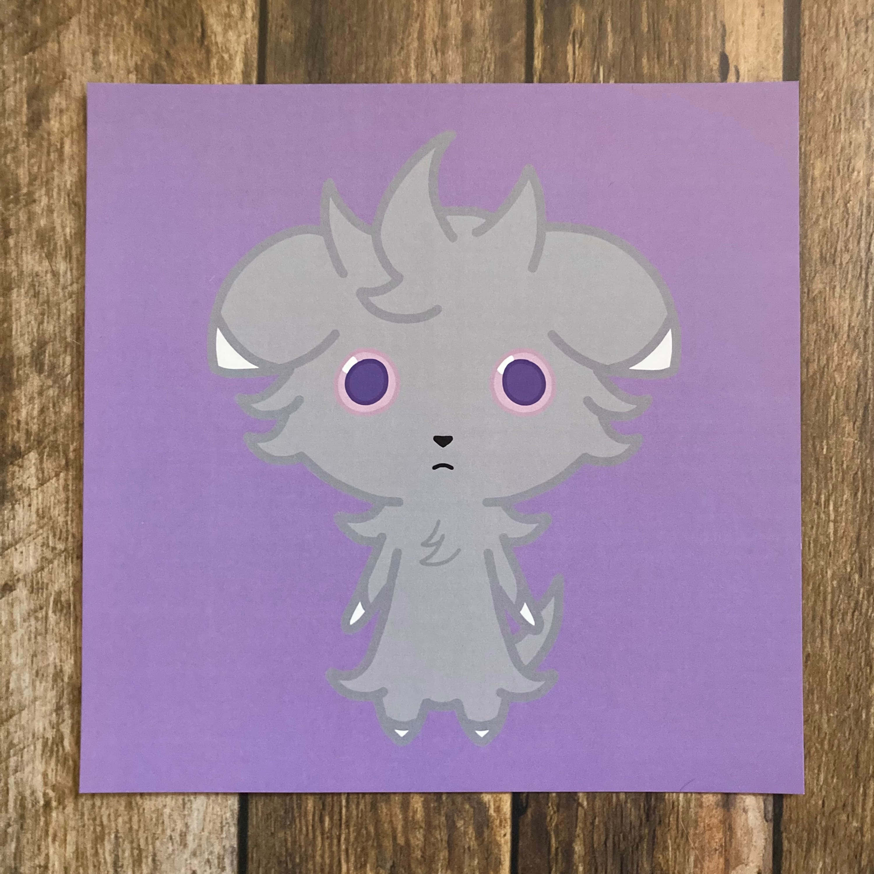 Espurr, gray, purple eyes, 2K Desktop Wallpaper