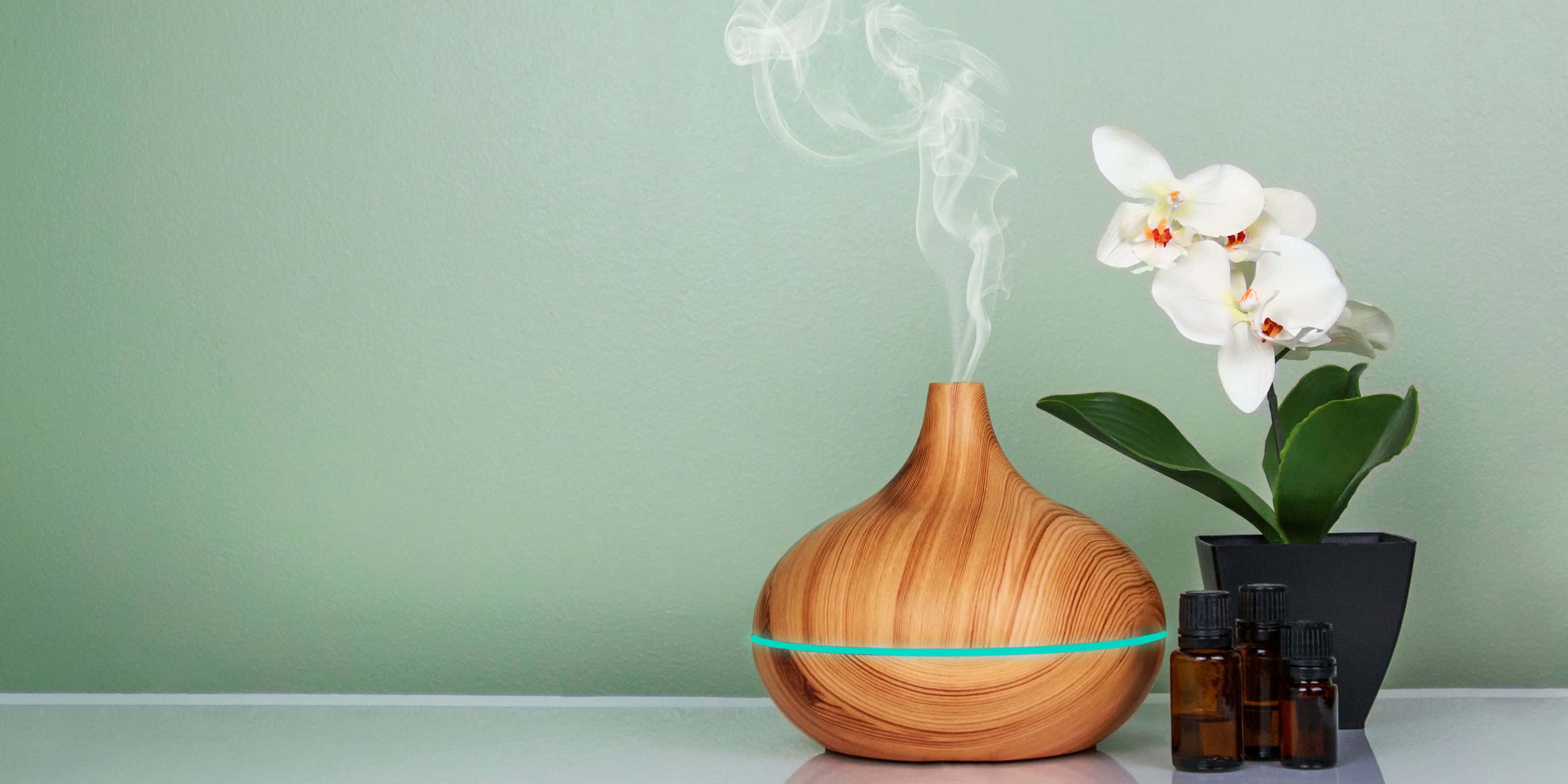 Essential Oil 3000, wooden aroma diffuser, white orchid, 2K Desktop Wallpaper