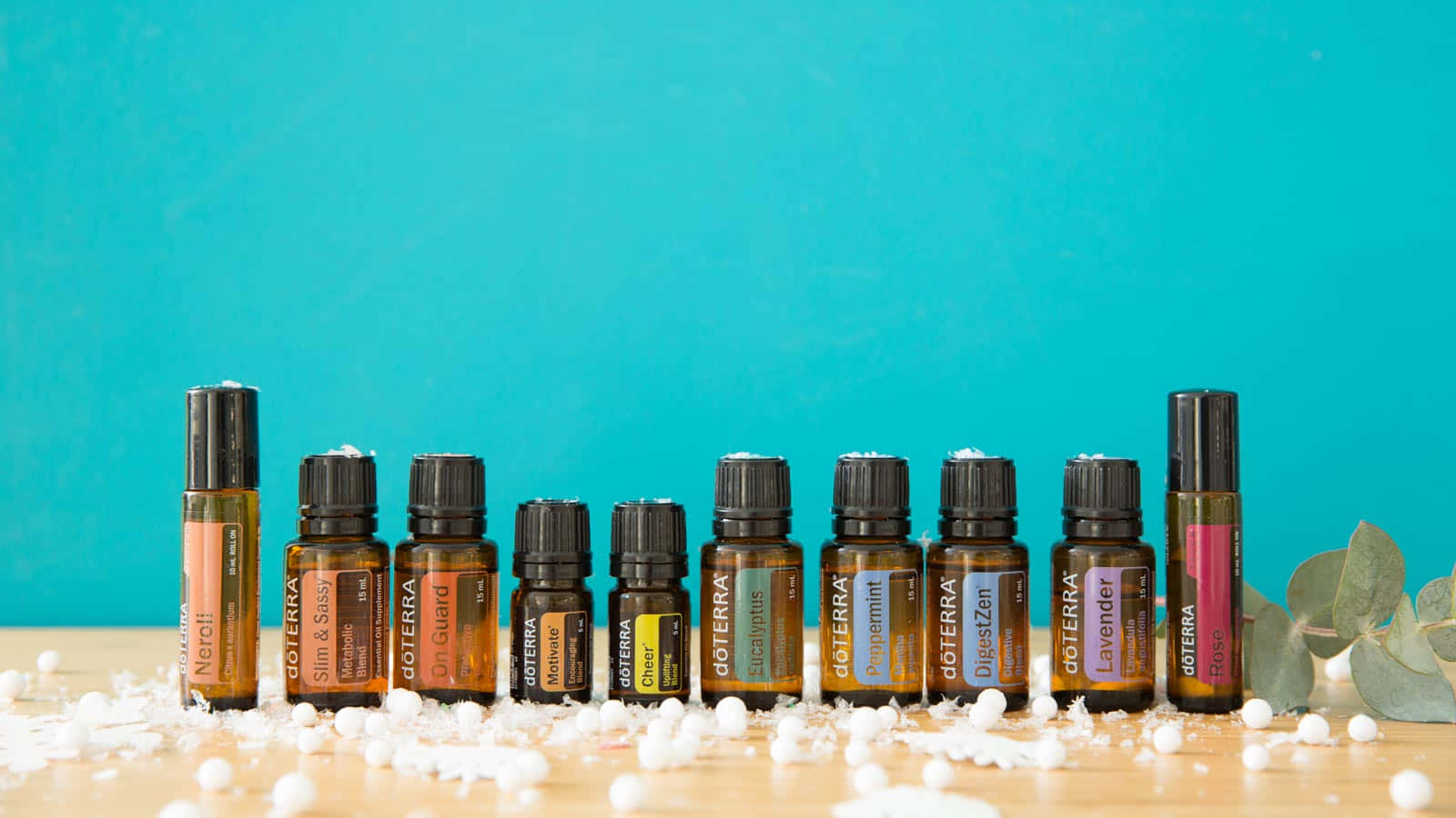 doTERRA, essential oil rollers, wooden surface, HD Desktop Wallpaper
