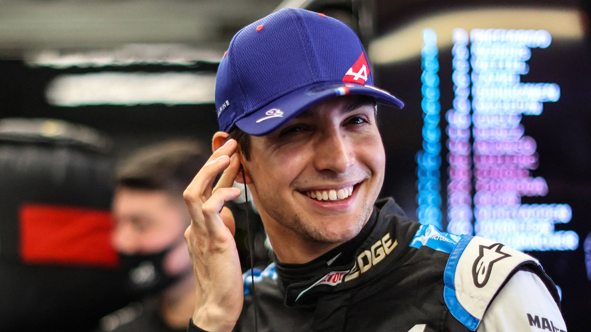 Esteban Ocon, blue cap, racing suit, Full HD Desktop Wallpaper