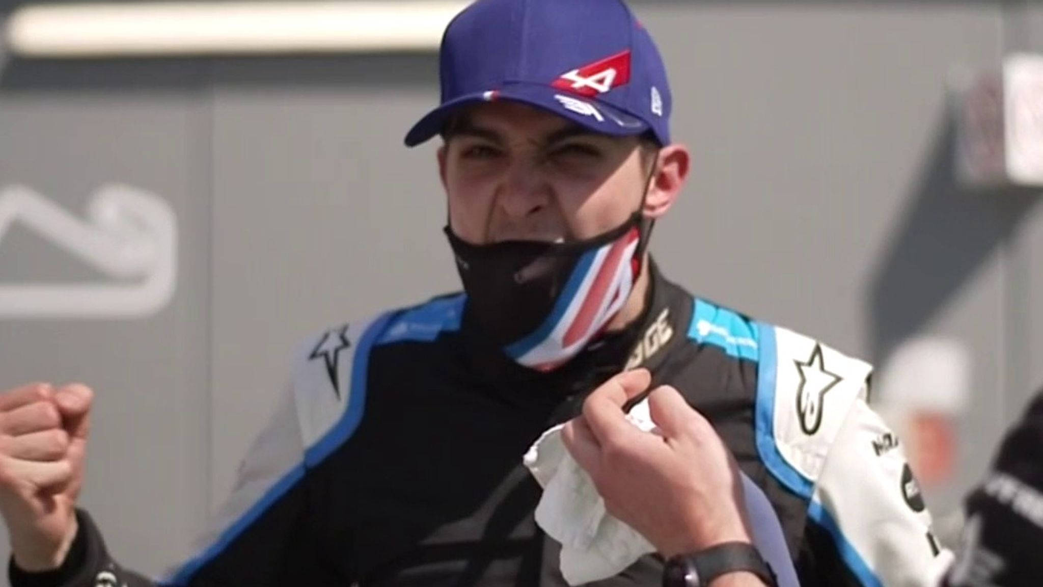 Esteban Ocon, blue cap, racing suit, Full HD Desktop Wallpaper