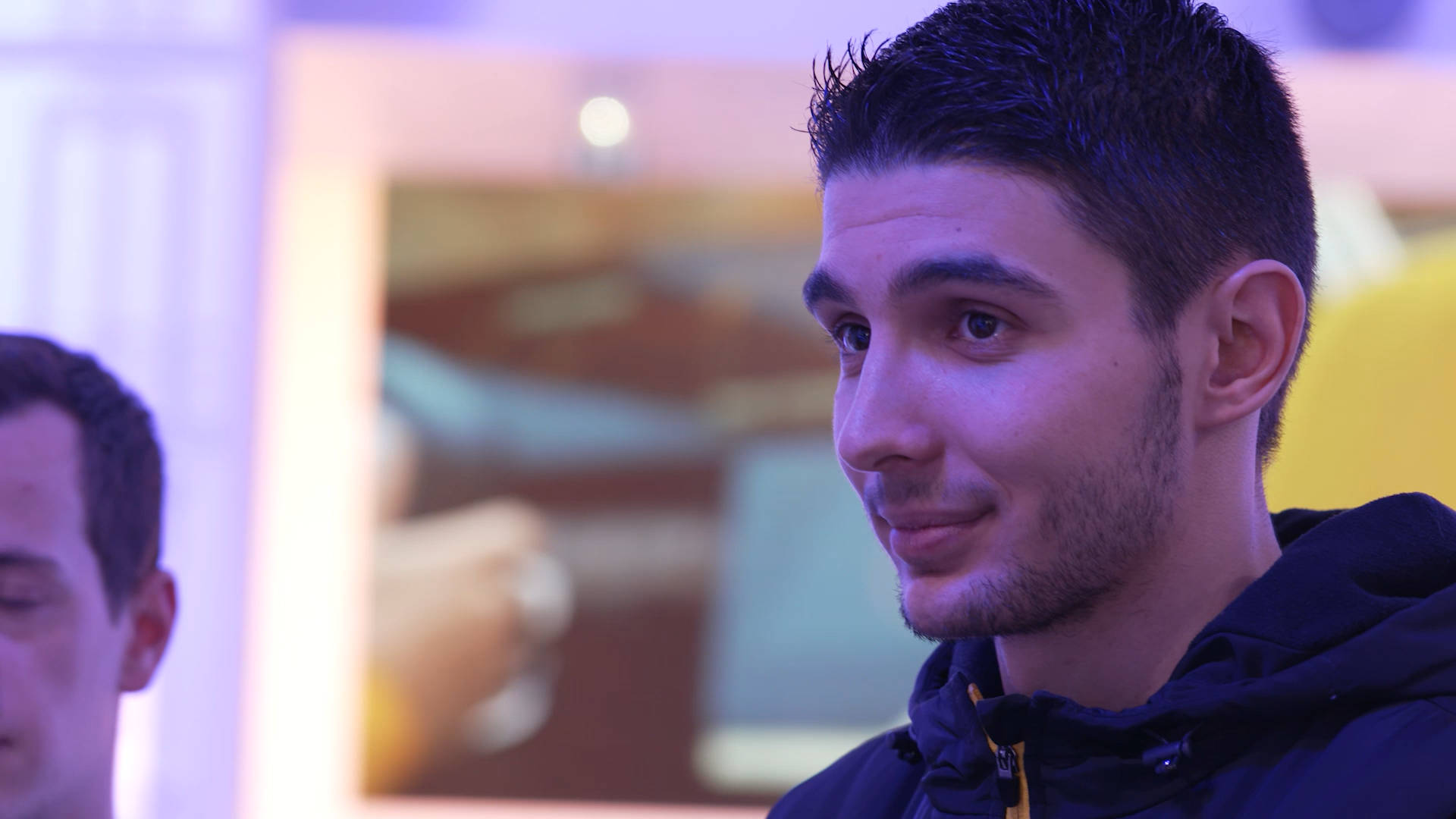 Esteban Ocon, dark hair, subtle smile, Full HD Desktop Wallpaper