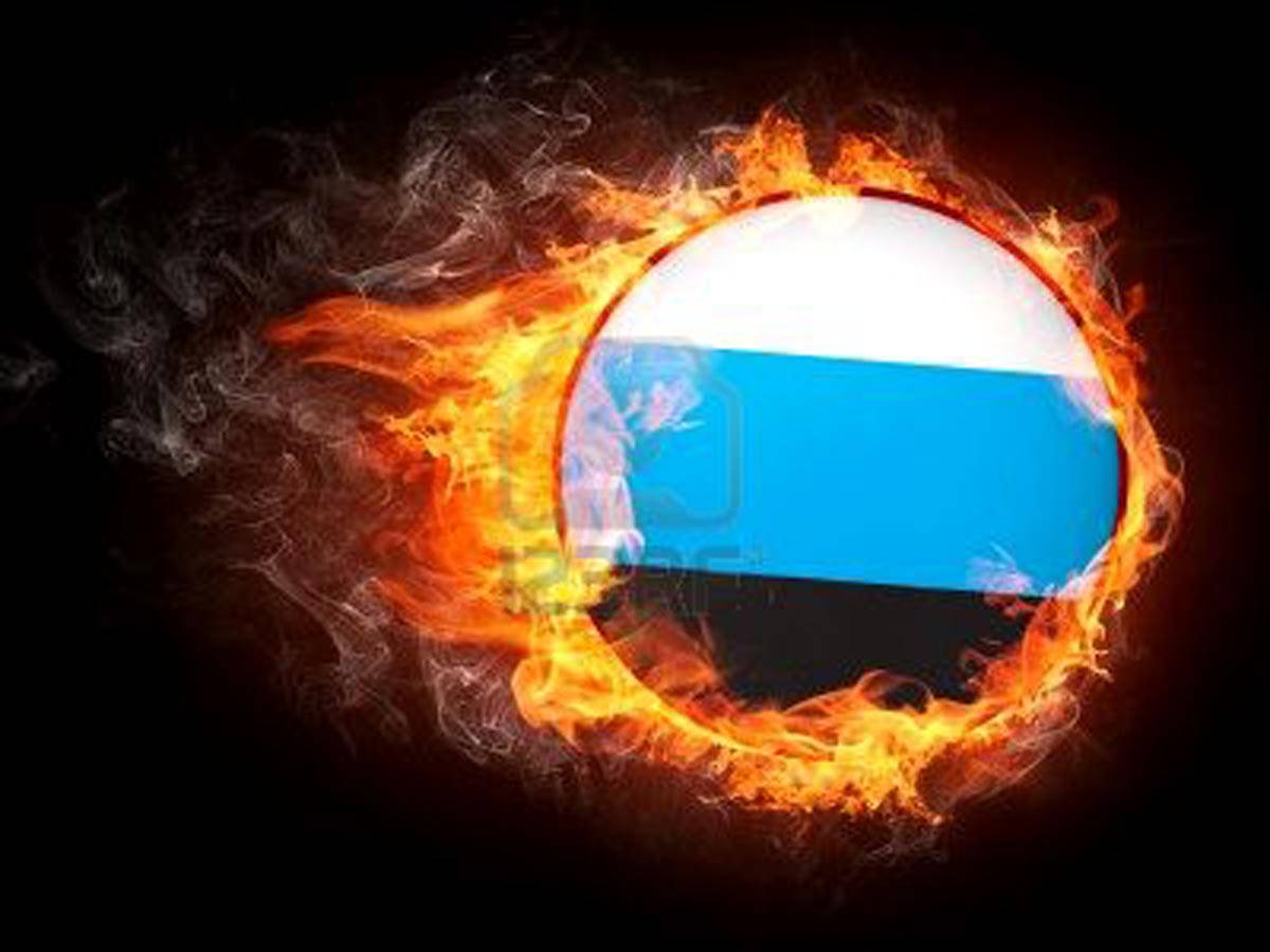 Estonia flag, Ring Of Fire, black background, SD Desktop Wallpaper