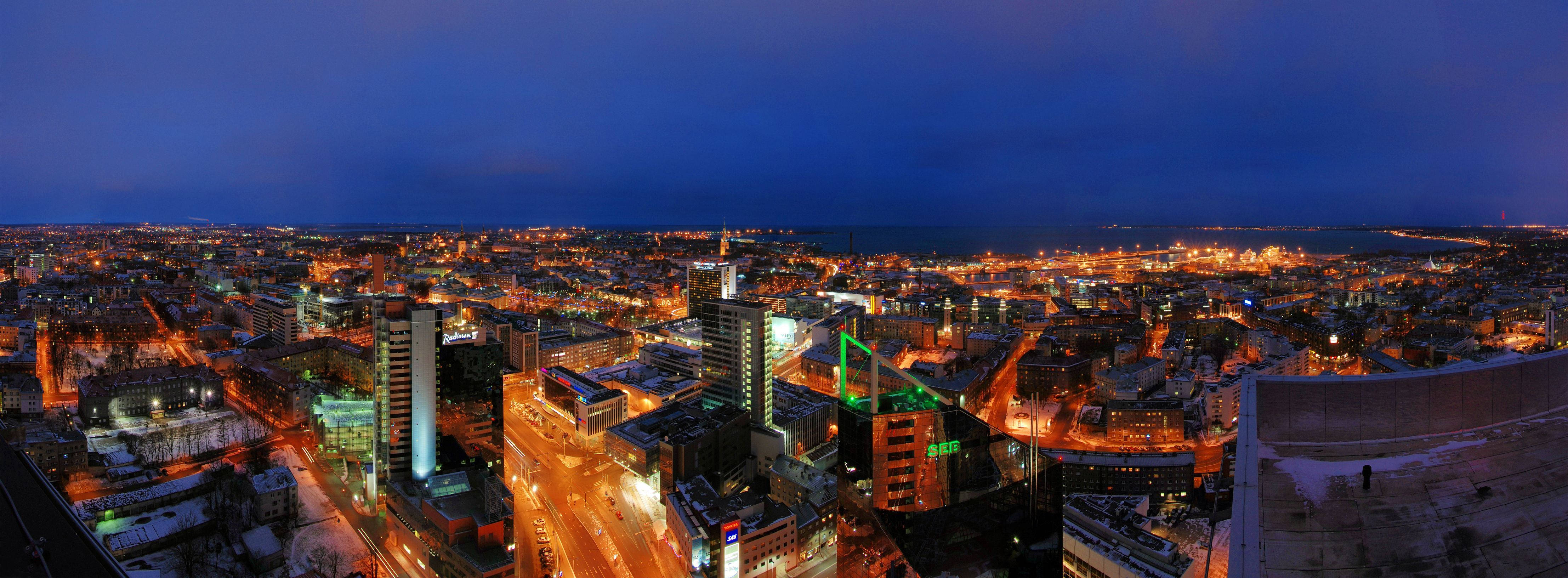 Estonia, modern city, dusk, 4K Desktop Wallpaper
