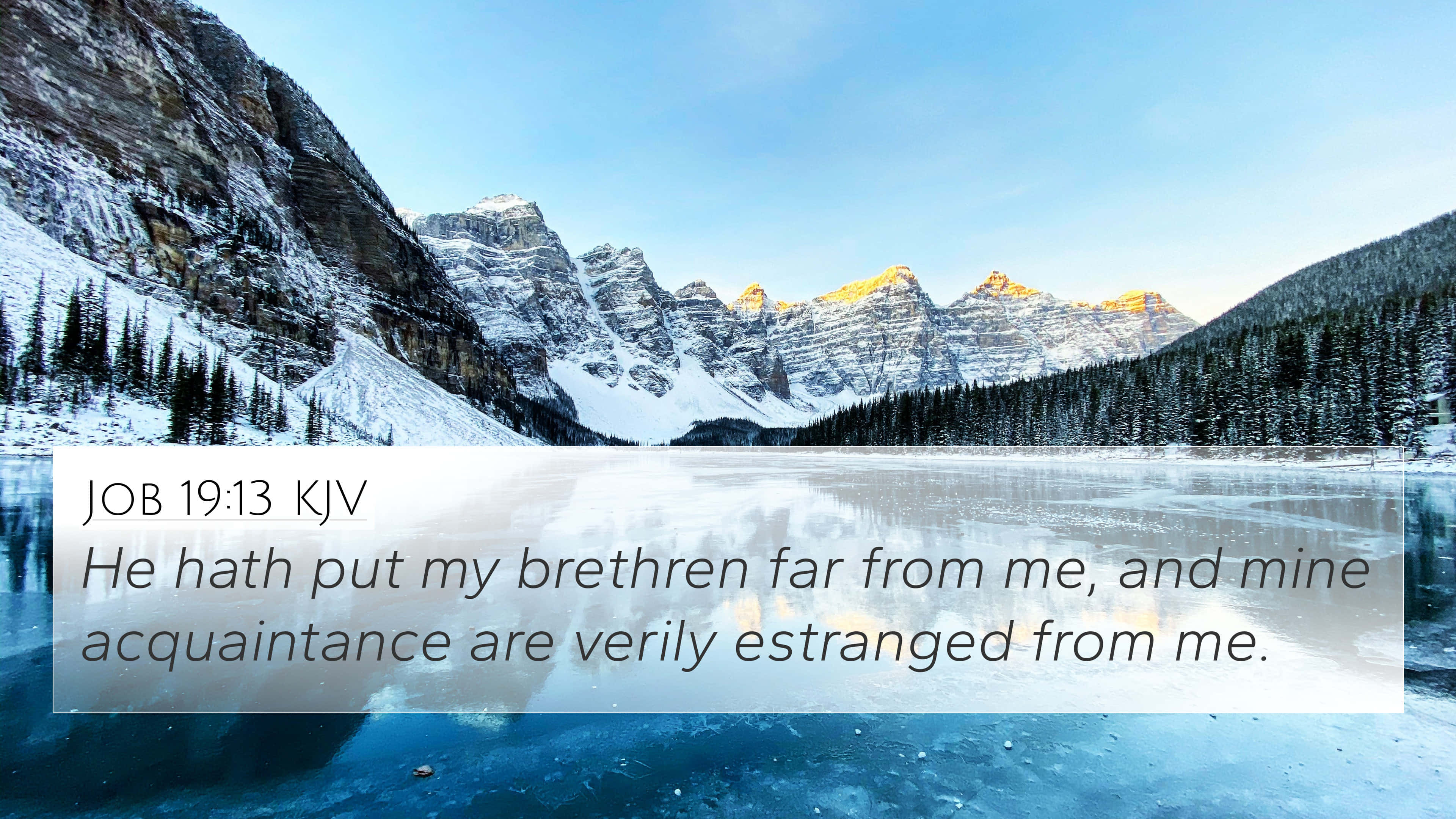 Estranged, snowy mountain landscape, frozen lake, 4K Desktop Wallpaper