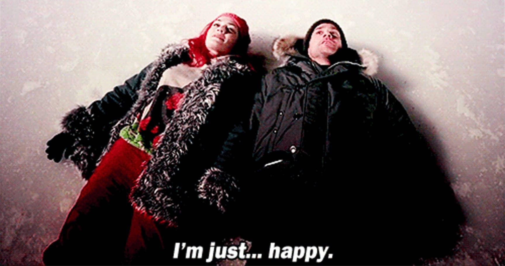 Eternal Sunshine of the Spotless Mind, happy movie scene, winter coats, HD Desktop Wallpaper