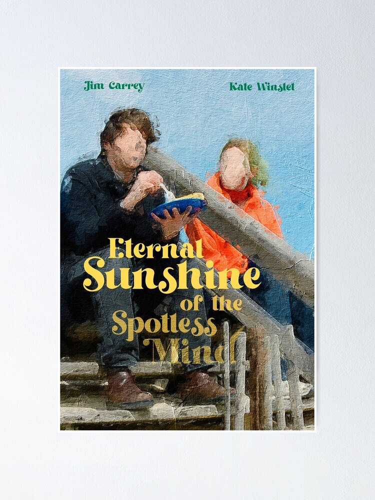Eternal Sunshine of the Spotless Mind, watercolor-style movie poster, two people, SD Phone Wallpaper
