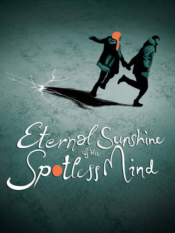 Eternal Sunshine of the Spotless Mind, teal surface, silhouetted figures, SD Phone Wallpaper