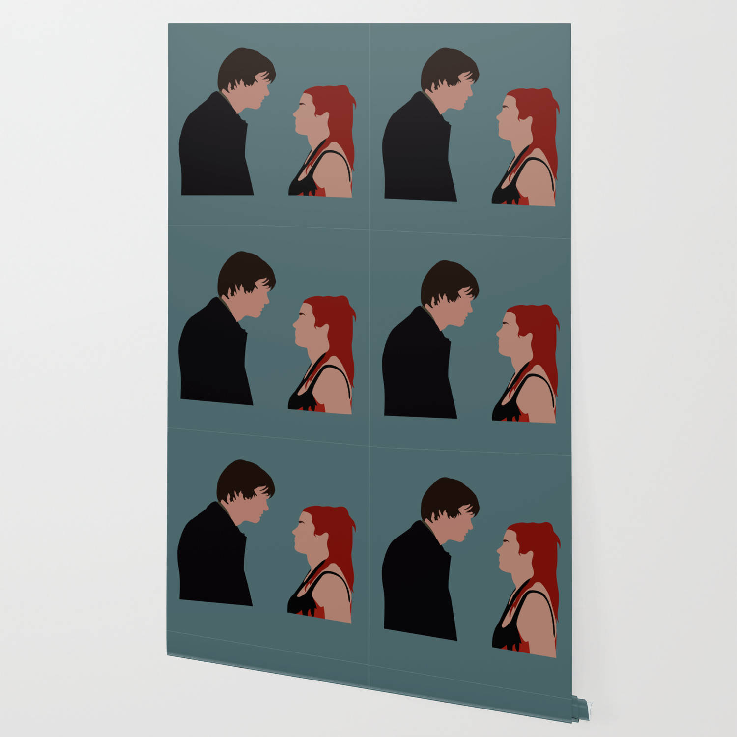 Eternal Sunshine Of The Spotless Mind, photo booth illustration, muted teal background, HD Desktop Wallpaper