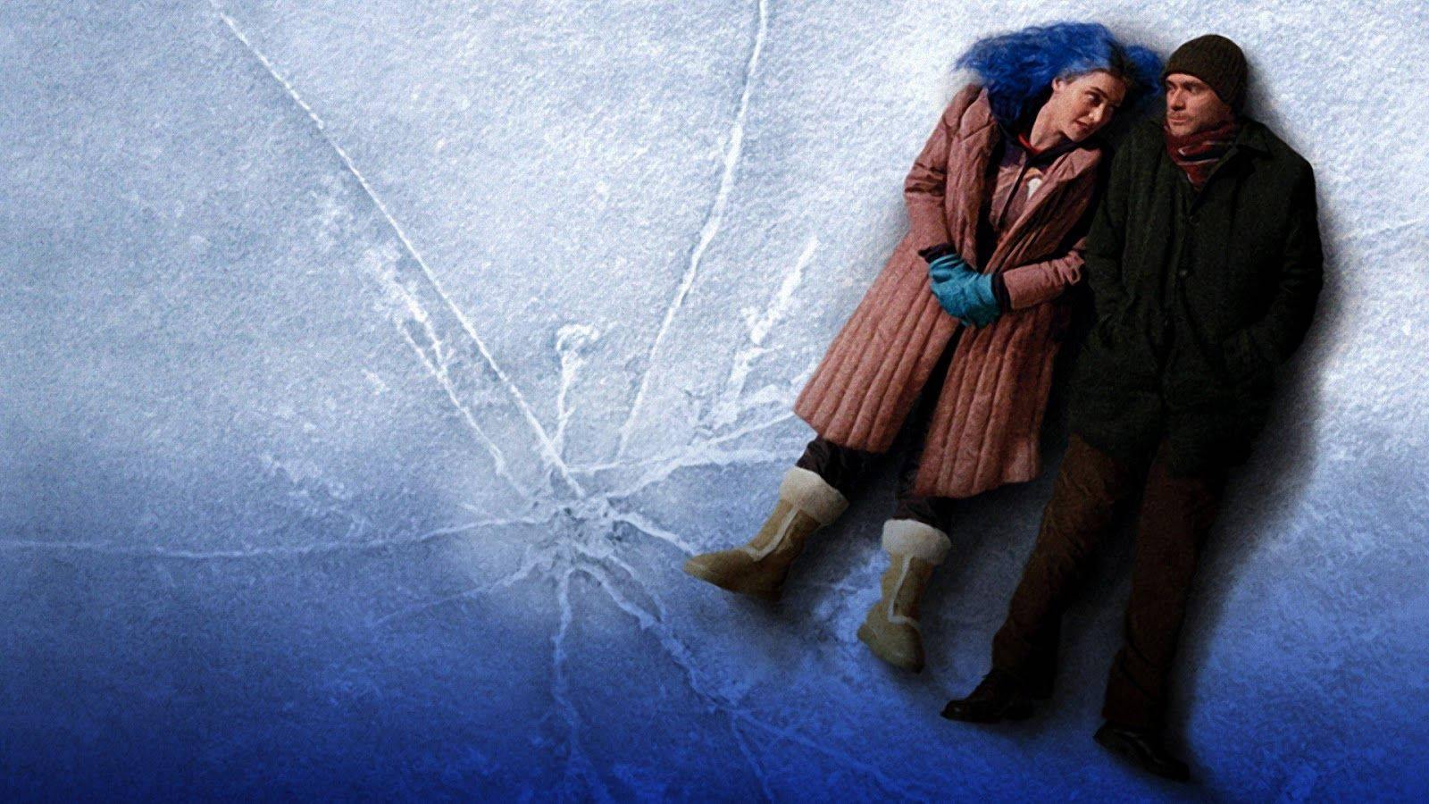 Eternal Sunshine of the Spotless Mind, couple, cracked icy surface, HD Desktop Wallpaper