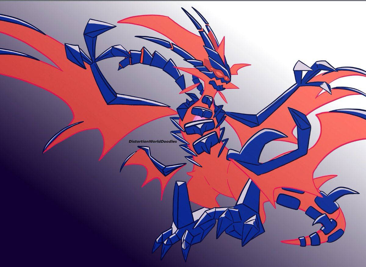 Eternatus, dragon body, blue and red, SD Desktop Wallpaper