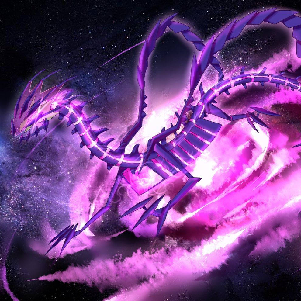 Eternatus, glowing purple, cosmic nebula, SD Desktop Wallpaper