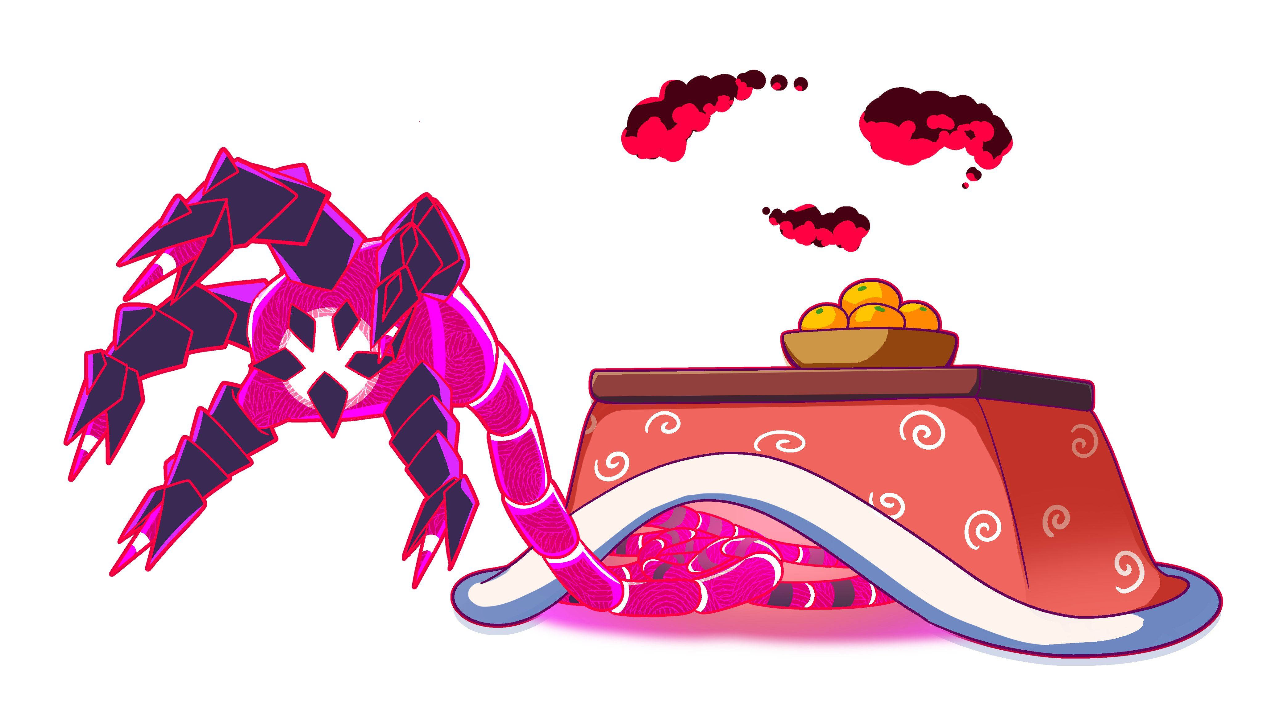 Eternatus, pink and black, glowing patterns, 4K Desktop Wallpaper