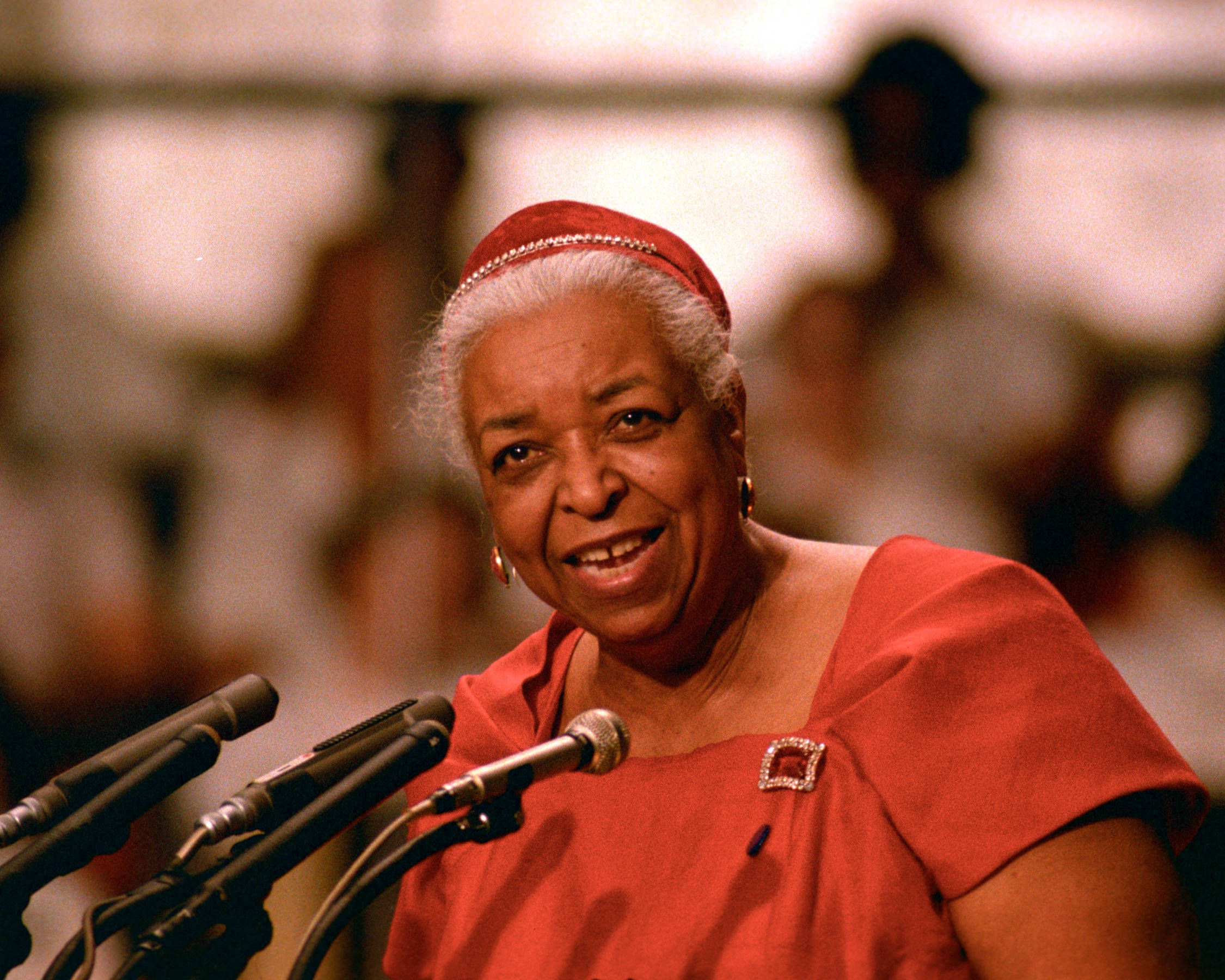 Ethel Waters, red dress, headband, Full HD Desktop Wallpaper