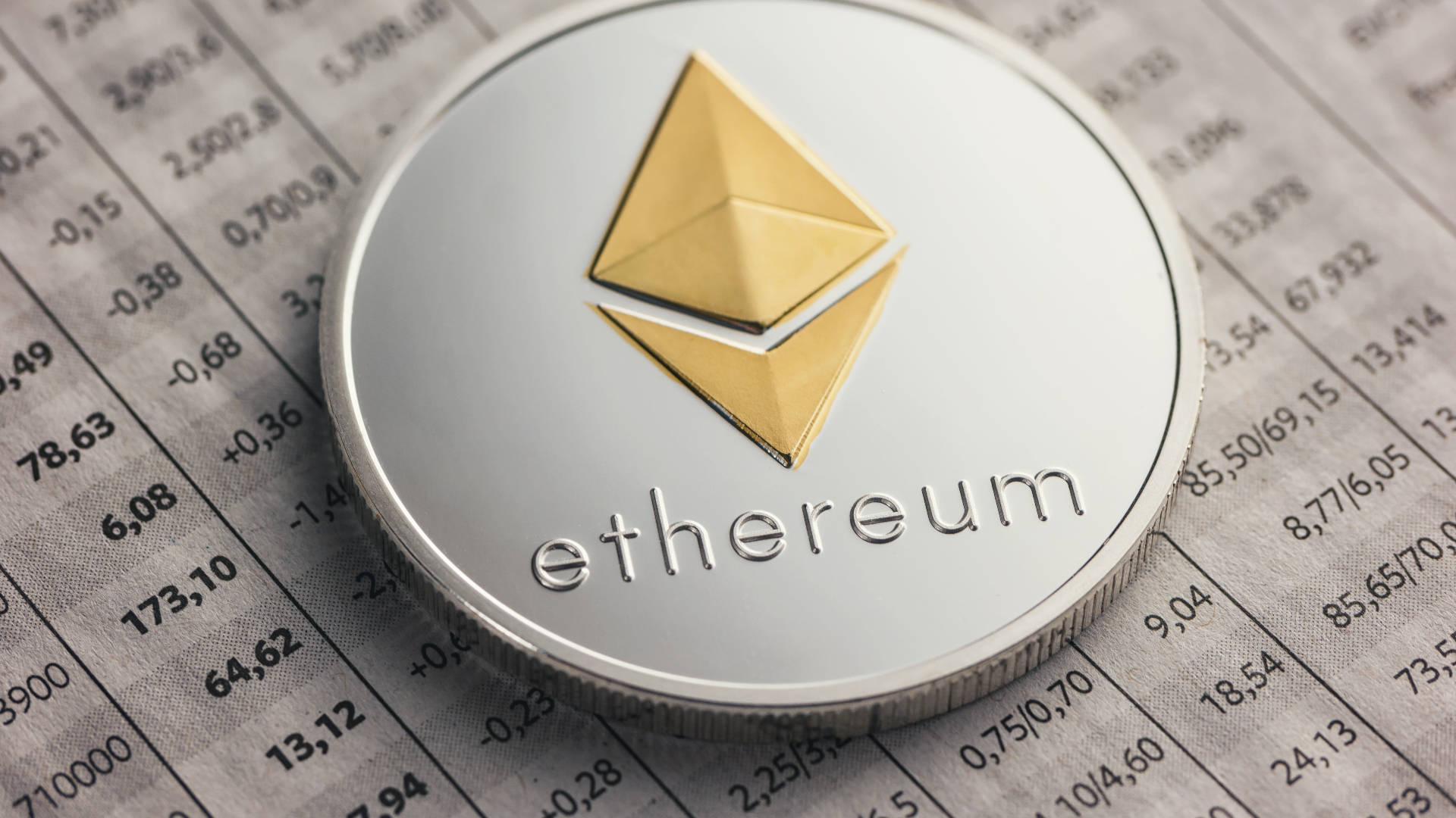 Ethereum, silver, gold logo, Full HD Desktop Wallpaper