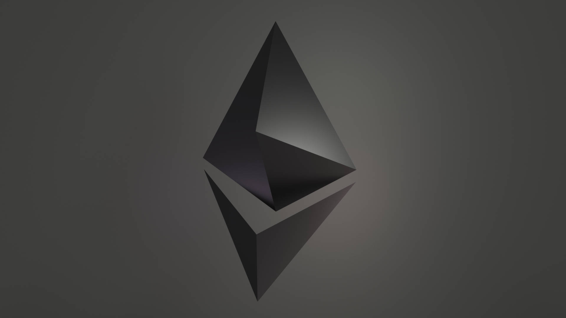 Ethereum, gray background, black Ethereum logo, Full HD Desktop Wallpaper
