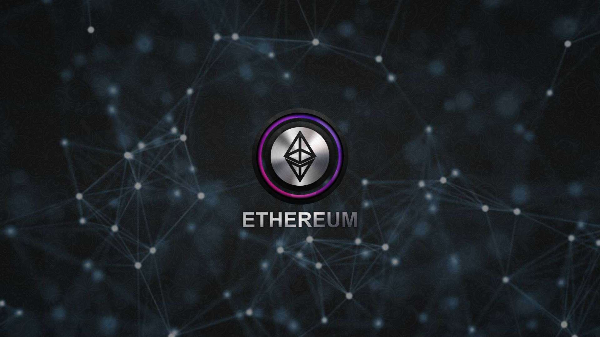 Ethereum, interconnected dots, glowing network nodes, Full HD Desktop Wallpaper