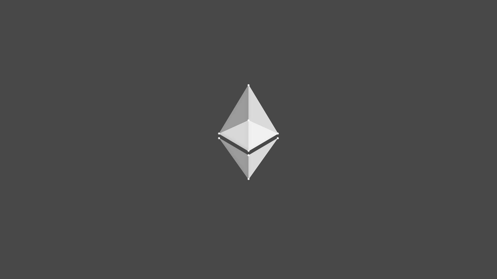 Ethereum, minimalist, white Ethereum logo, Full HD Desktop Wallpaper