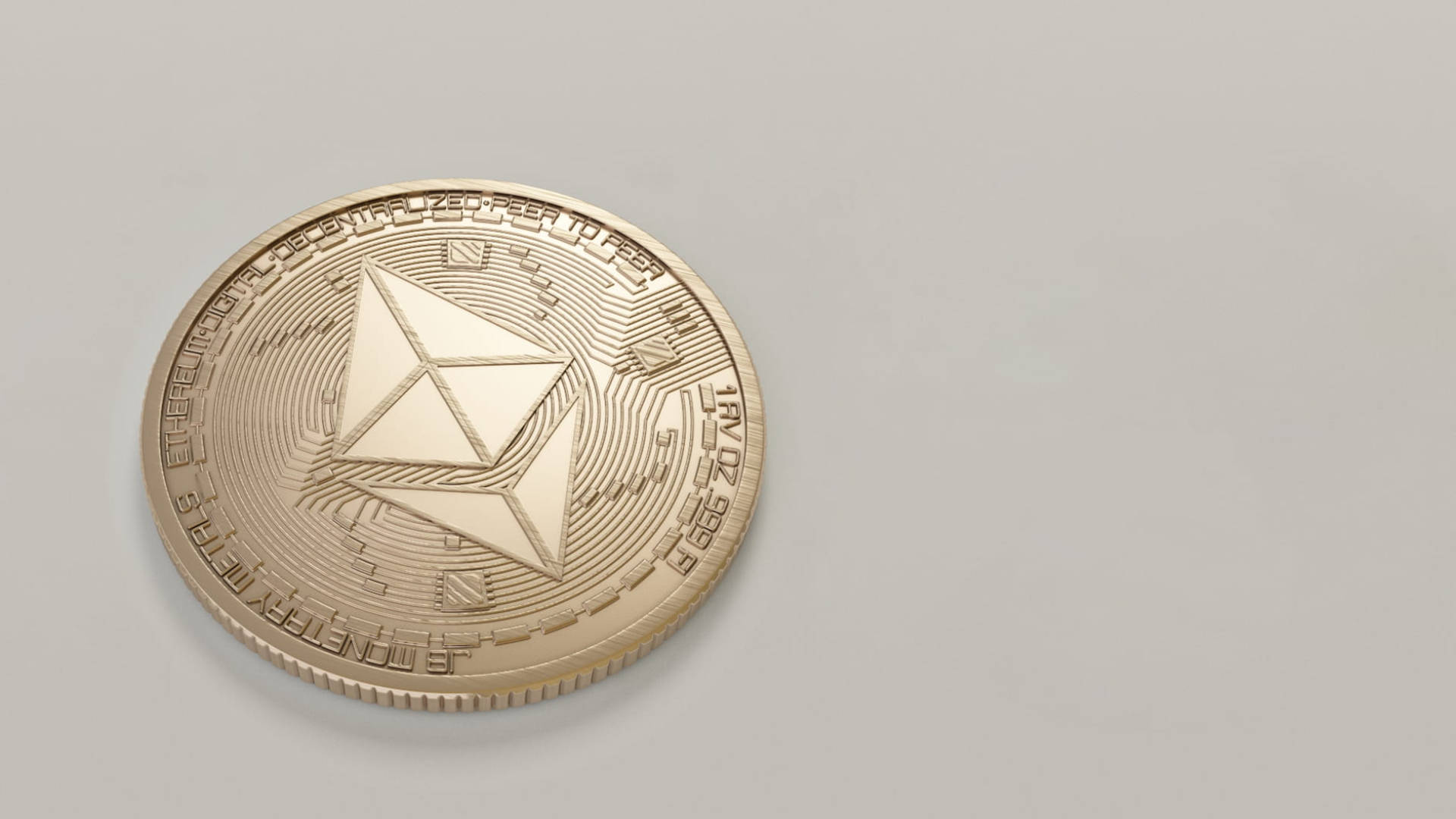 Ethereum, gold-colored, cryptocurrency coin, Full HD Desktop Wallpaper