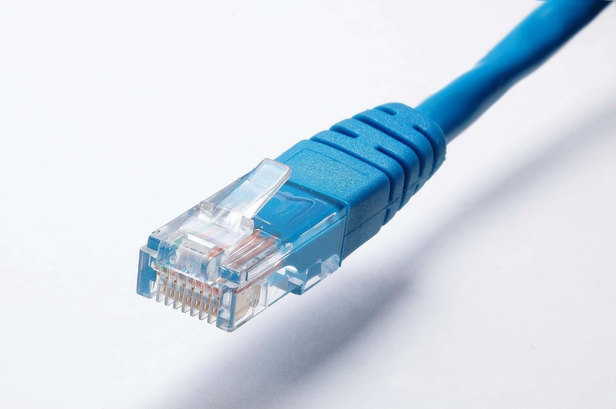 Ethernet, blue, white background, Full HD Desktop Wallpaper
