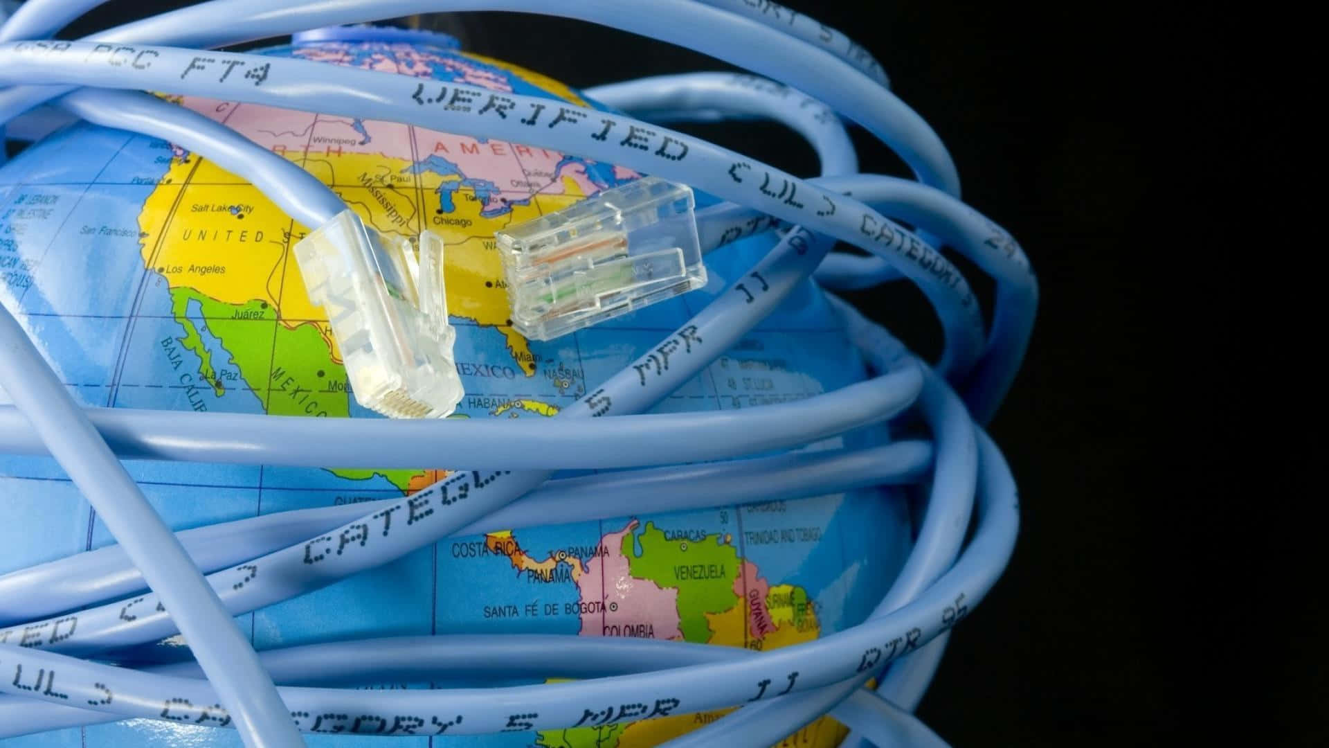 Ethernet, light blue, coiled, Full HD Desktop Wallpaper