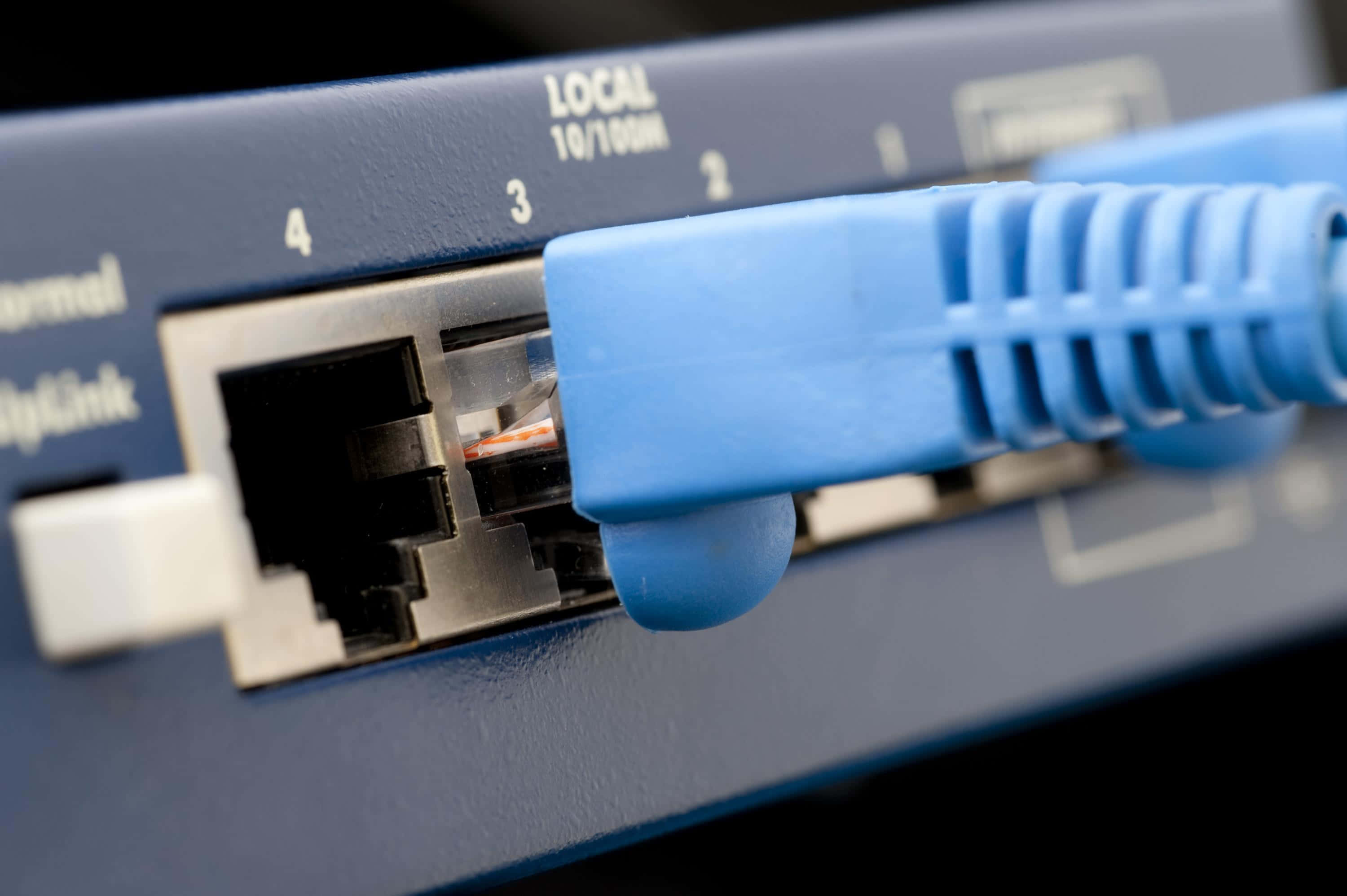 Ethernet 3000, 1996, blue ethernet cable, 2K Desktop Wallpaper
