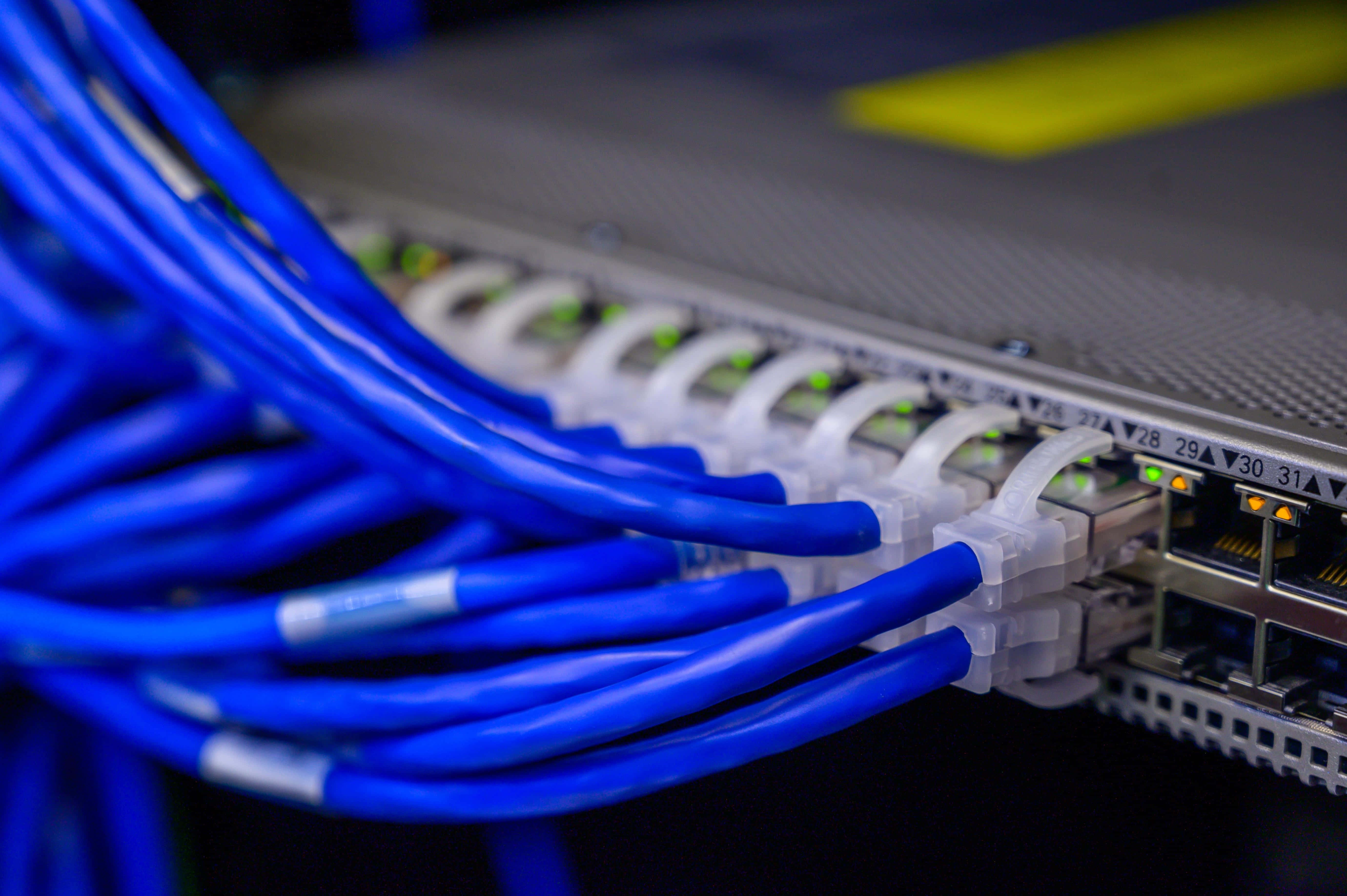 Ethernet, 5520 x 3673, vibrant blue ethernet cables, 5K Desktop Wallpaper