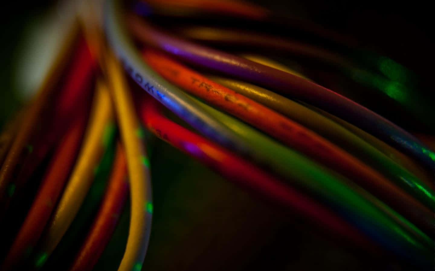 Ethernet, neon reflections, dark background, HD Desktop Wallpaper