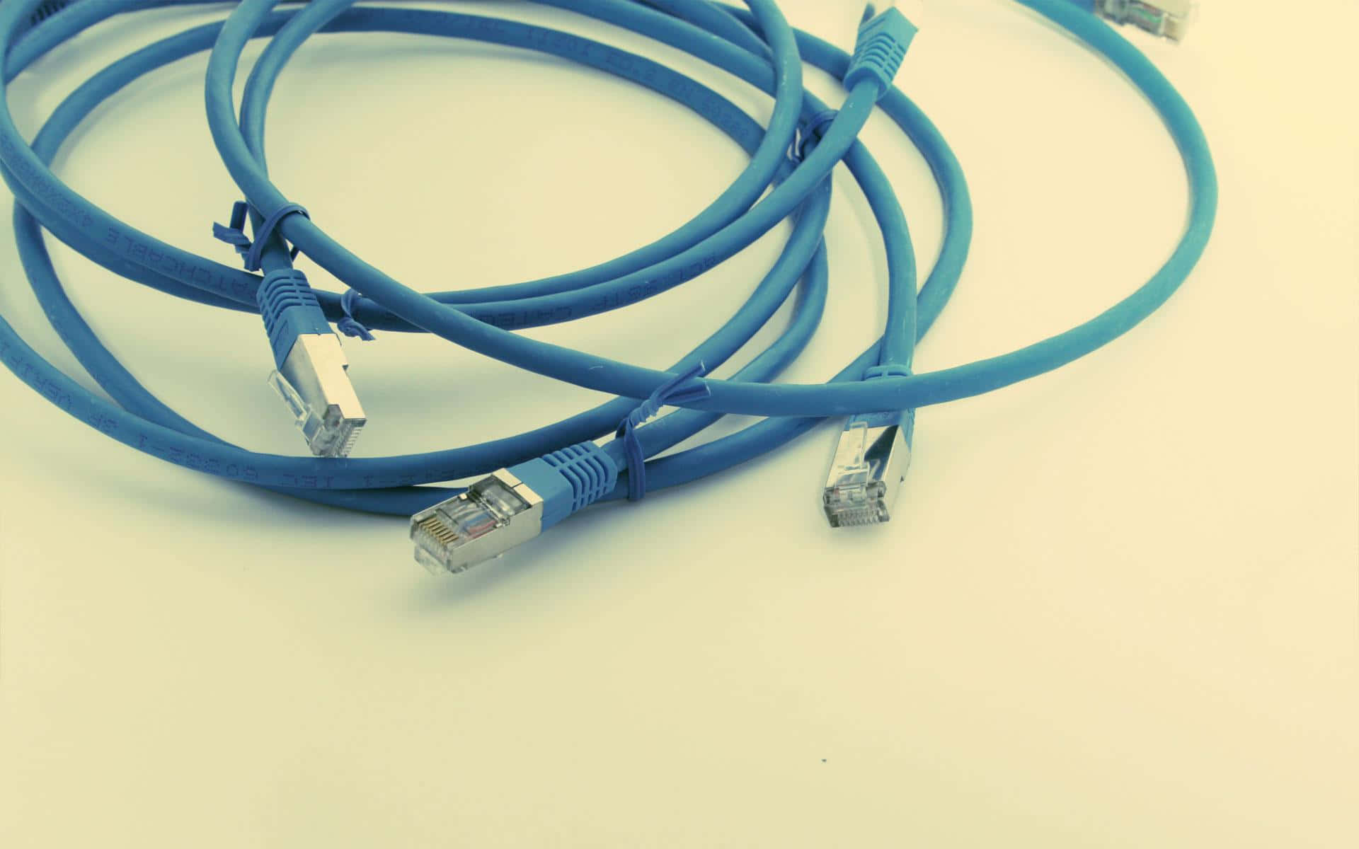 Ethernet, blue ethernet cables, silver connectors, Full HD Desktop Wallpaper