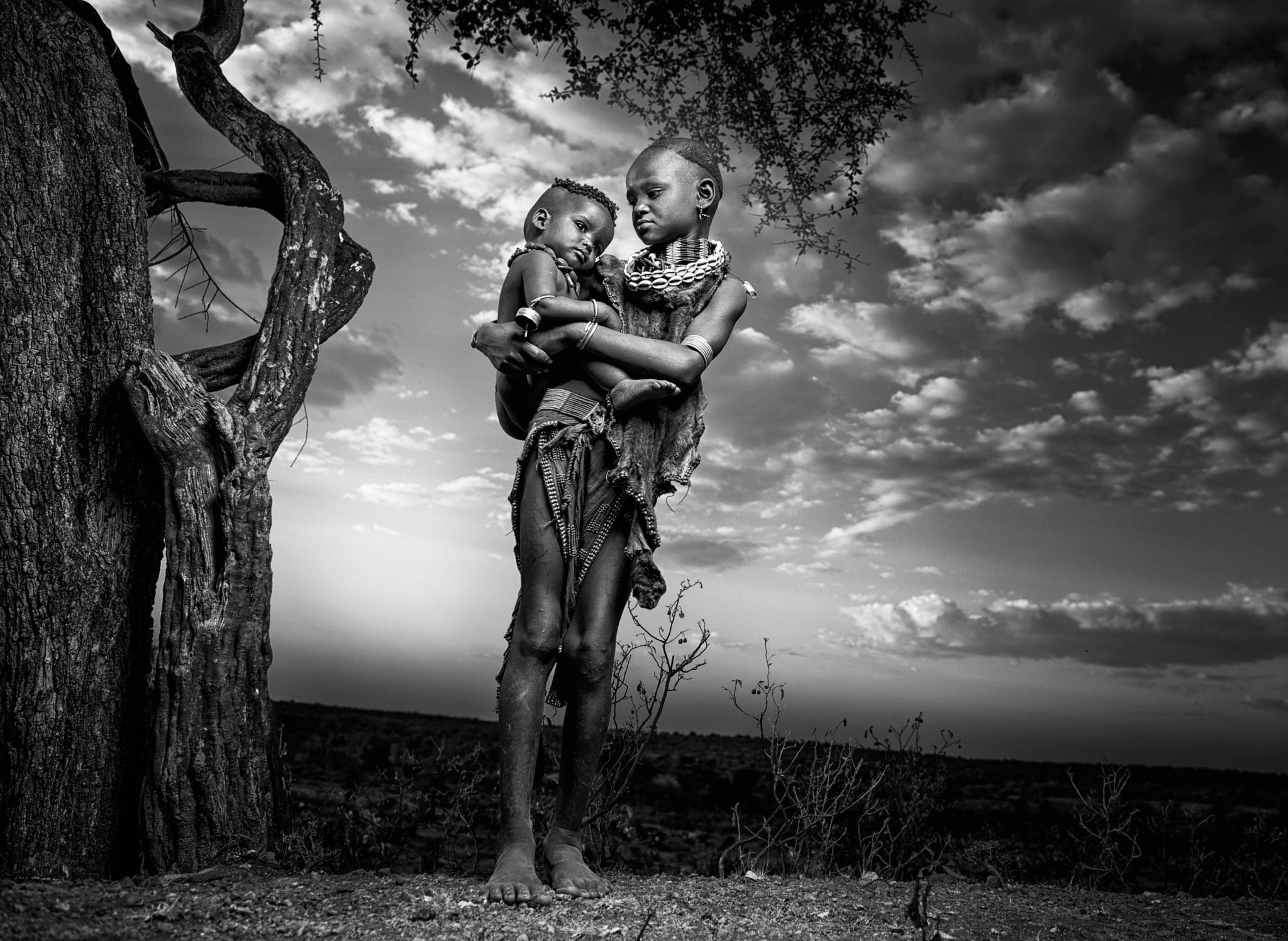 Ethiopia, children, tree, 4K Desktop Wallpaper