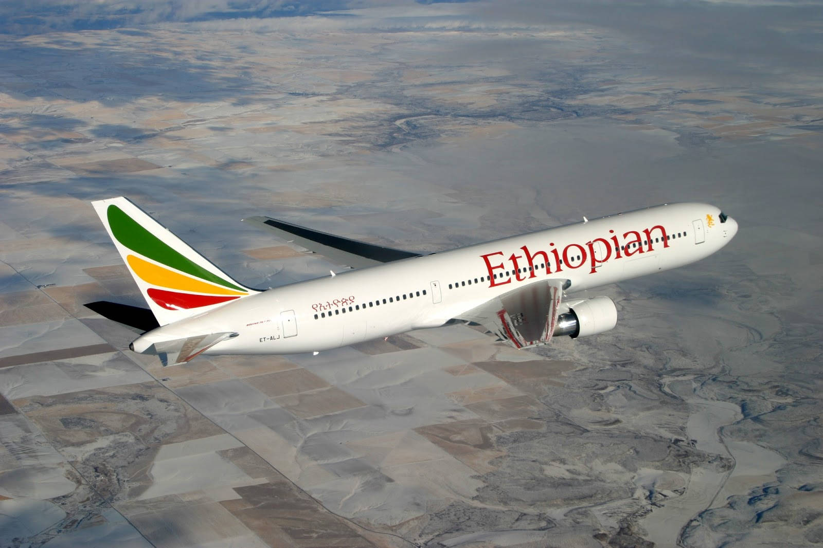 Ethiopian Airlines, airplane, arid landscape, HD Desktop Wallpaper