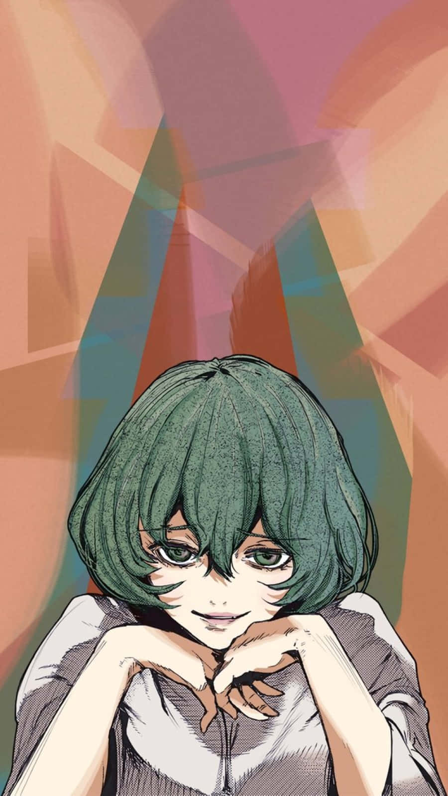 Eto Yoshimura, green-haired anime girl, heart shape, HD Phone Wallpaper