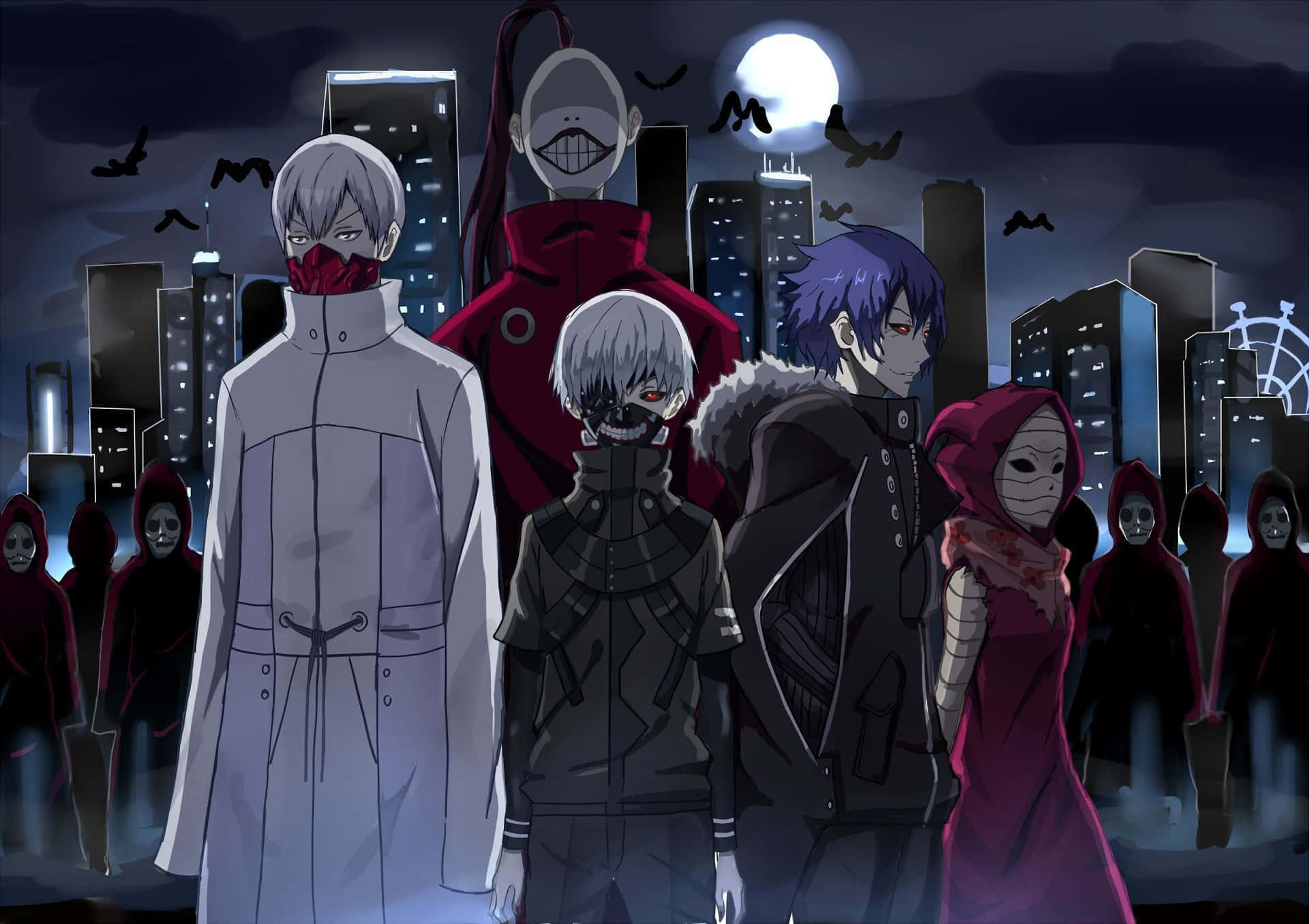 Eto Yoshimura, kakuja form, dark cityscape, Full HD Desktop Wallpaper